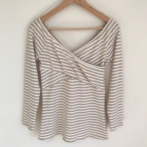 NWOT Anthropologie Deletta Striped Crossover Top
